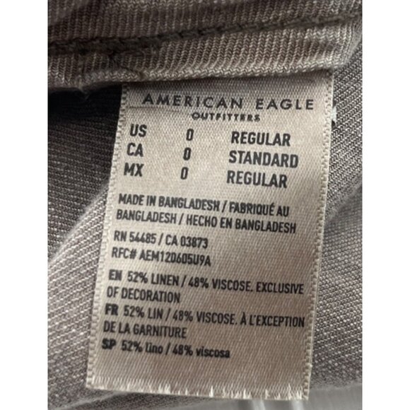American Eagle Outfitters Regular Fit Tan Joggers Women's size 0 Linen Blend - Picture 4 of 6